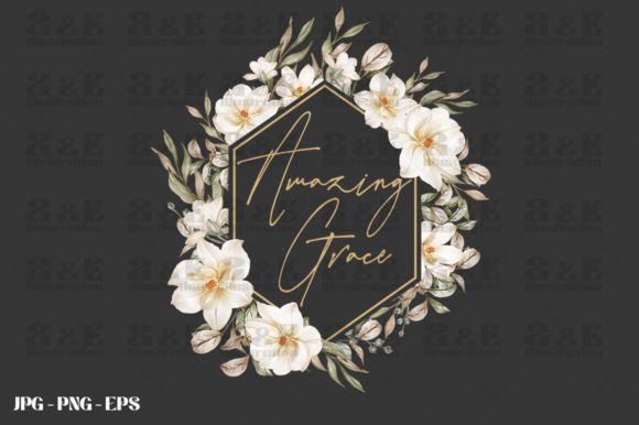 Amazing Grace Floral Christian Graphics & T-Shirt Designs
