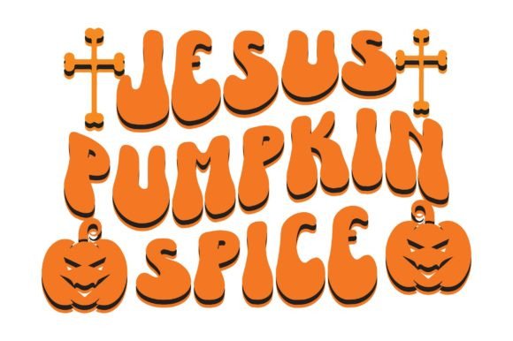 Jesus Pumpkin Spice Retro Fall T-Shirt Design for Blog Graphics & Editorial Use