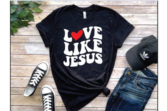 Love Like Jesus: A Thoughtful Typography T-Shirt Design for Faith-Based Branding
