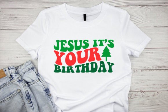 Retro Christmas SVG Design, Jesus It’s – A T-Shirt Graphics Gem for Seasonal Branding
