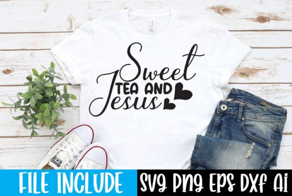 Sweet Tea and Jesus: A Nostalgic Graphic for T-Shirt Designs & Branding